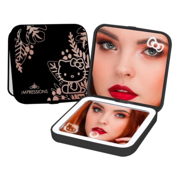 Impressions Vanity Hello Kitty Compact Mirror with Touch Sensor Switch (Black) - Picture 5 of 7
